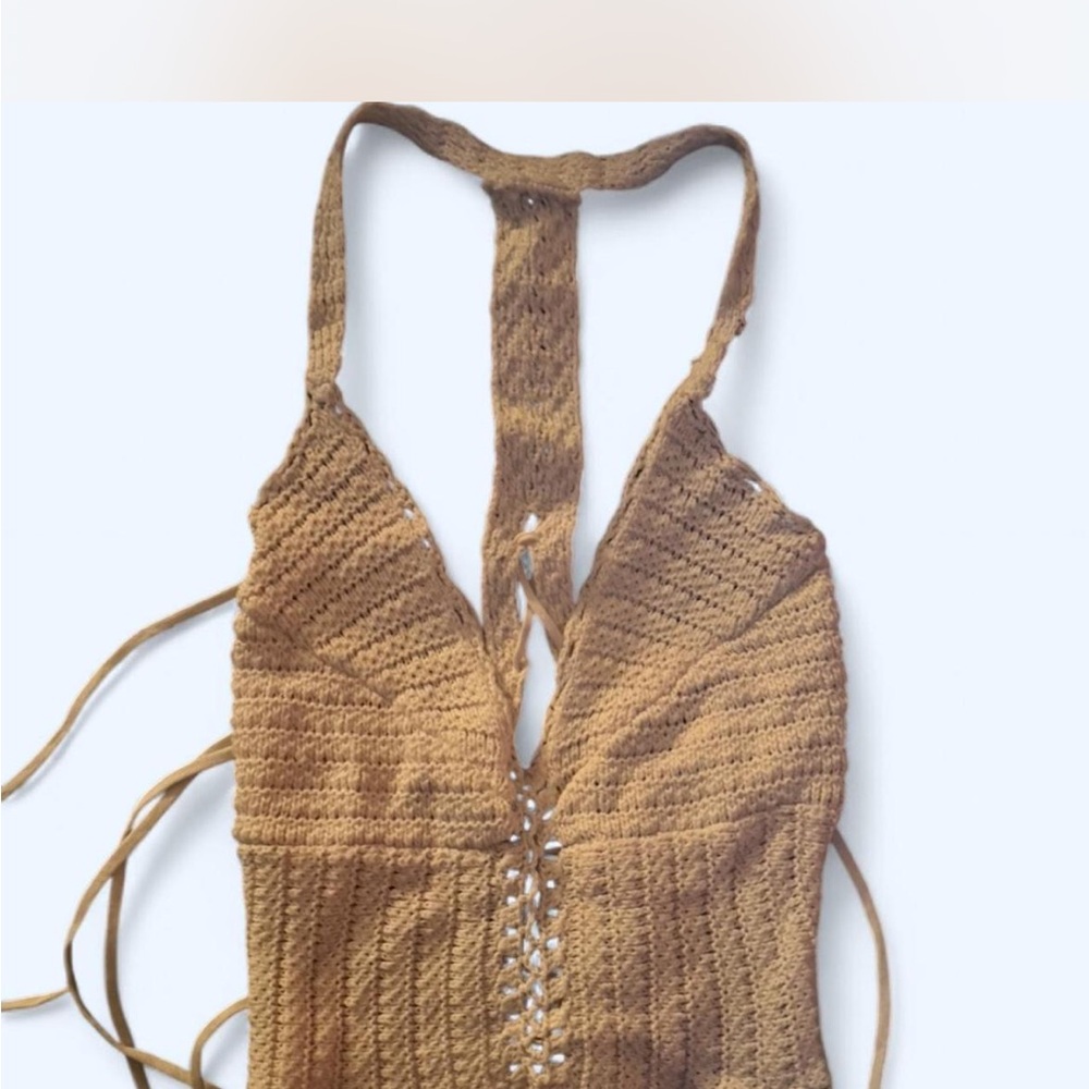 American Eagle Outfitters Cream Crochet Top